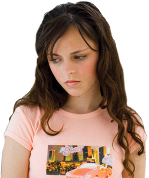 Daughter with her unhappy parents